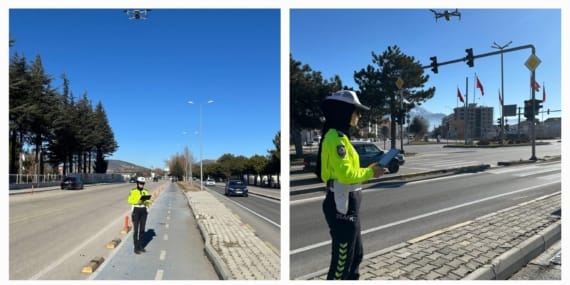 Drone destekli trafik denetimi