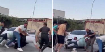 Kaza sonrası kavga çıktı, ortalık savaş alanına döndü!