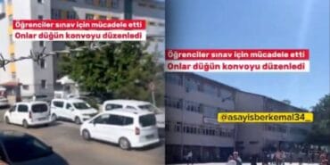 Duyarsızlığın böylesi! Öğrenciler sınavda ter dökerken onlar düğün konvoyu yaptı