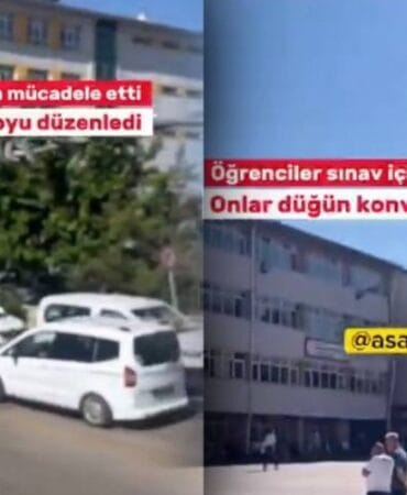 Duyarsızlığın böylesi! Öğrenciler sınavda ter dökerken onlar düğün konvoyu yaptı