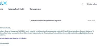 Çerçeve Sözleşme Kapsamında Değişiklik (İstanbulkart Çerçeve Sözleşmesi nedir?)