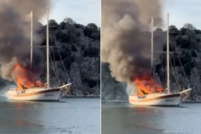 Kekova'da Korkutan Anlar: Lüks Yat Alevlere Teslim Oldu