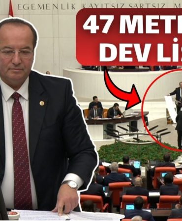 TBMM’de 47 metrelik önerge protestosu