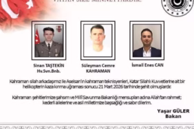 Bakan Güler'den Katar'da Şehit Düşen Kahramanlar İçin Taziye Mesajı