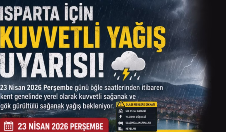Isparta İçin Kritik Uyarı: Şiddetli Sağanak ve Sel Riski Başlıyor