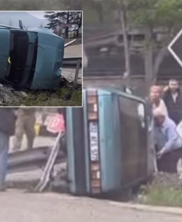 Eğirdir'de Trafik Kazası: Kayganlaşan Yolda Kontrolden Çıkan Araç Yan Yattı