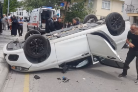 Isparta Çayboyu'nda Dehşet Anları: Kontrolden Çıkan Otomobil Takla Attı