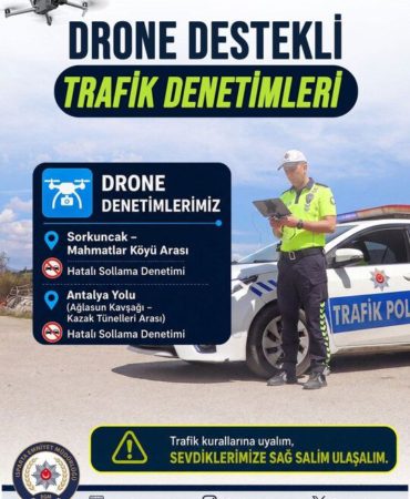 Isparta’da Hatalı Sollamaya Drone Engeli: Ekipler Havadan Göz Açtırmıyor