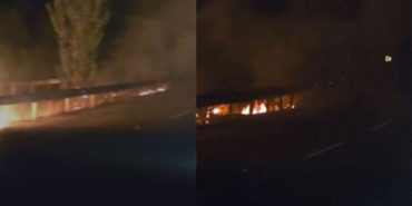 Eğirdir-Isparta Yolunda Kaza Sonrası Orta Refüjde Yangın