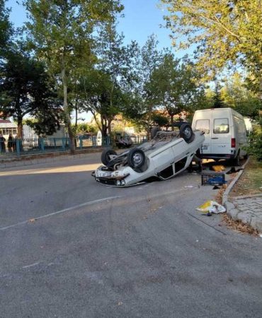 Ayazmana’da Korkutan Çarpışma: Takla Atan Araçtan Bir Yaralı Çıktı