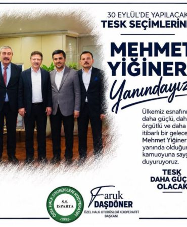 Isparta Ulaşım Esnafından TESK Adayı Yiğiner’e Tam Destek