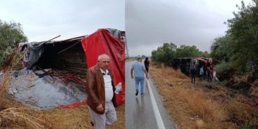 Isparta’da Korkutan Kaza: Kontrolden Çıkan Kamyon Devrildi