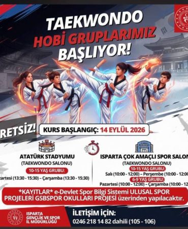 Isparta’nın Gelecek Şampiyonları İçin Ücretsiz Taekwondo Fırsatı