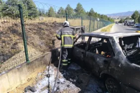 Koçtepe Yolu Üzerinde Korkutan Araç Yangını Ucuz Atlatıldı