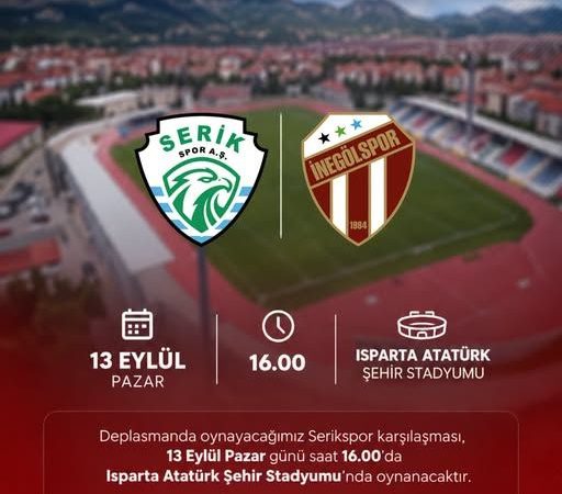 Serikspor – İnegölspor Maçının Yeni Adresi Isparta Atatürk Stadyumu