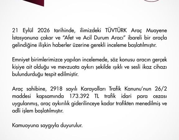 Isparta’da Sahte Afet Aracına Şok Ceza: Trafikten Men Edildi