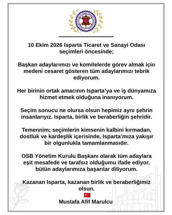 Isparta İş Dünyası Sandık Başına Giderken: Başkan Marulcu’dan Kritik Birlik Çağrısı!