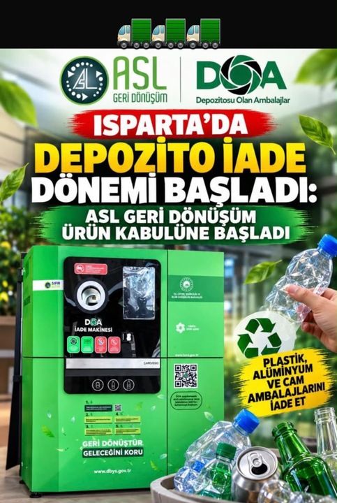 Isparta’da Depozito Dönemi Başladı: Çöpe Giden Ambalajlar Artık Cebinize Geri Dönecek!