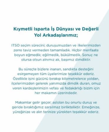 ITSO Seçimi Sonrası Yunus Karabulut’tan Net Mesaj: ‘İlkeli Duruş ve Güçlü Birlik Vurgusu!’
