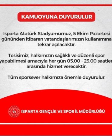 Müjde Verildi: Isparta Atatürk Stadyumu Kapılarını Yeniden Halka Açıyor!