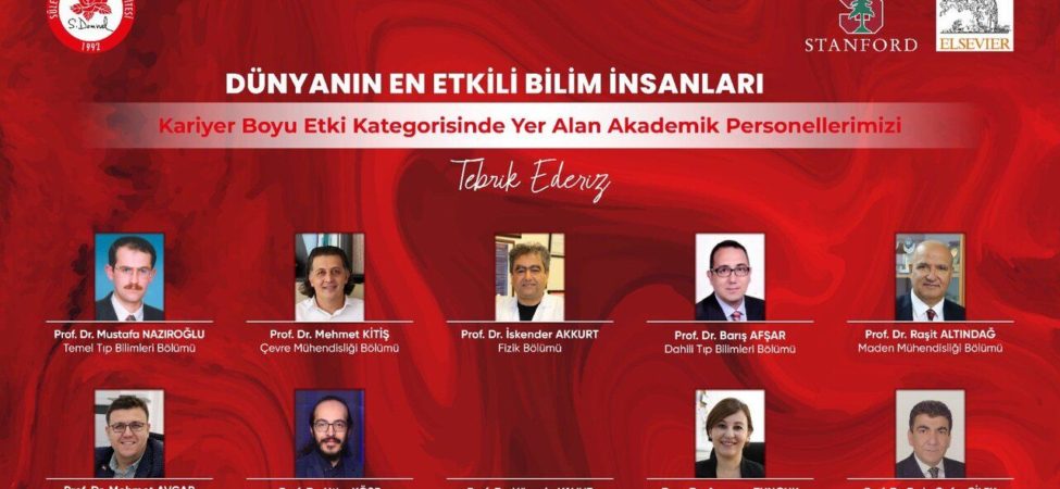 SDÜ’den Dünya Çapında Başarı: 15 Akademisyen ‘En Etkili Bilim İnsanları’ Listesinde!